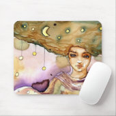 Abstraktes Porträt und hübsche Frau Mousepad (Mit Mouse)