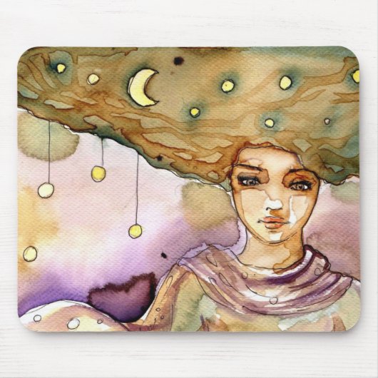 Abstraktes Porträt und hübsche Frau Mousepad (Vorne)