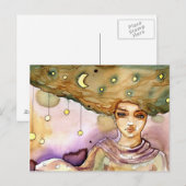 Abstraktes Porträt und hübsche Frau Postkarte (Vorne/Hinten)