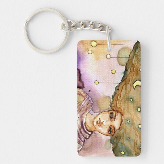 Abstraktes Porträt und hübsche Frau Schlüsselanhänger (Vorderseite)