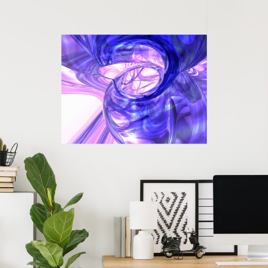 Abstraktes Poster aus blauem Rauch (Heimbüro)