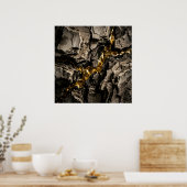 Abstraktes Poster Cracked Stone Gold (Küche)
