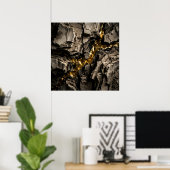 Abstraktes Poster Cracked Stone Gold (Heimbüro)