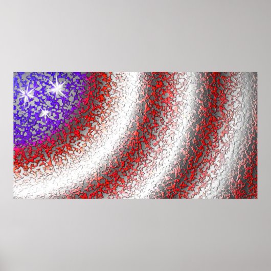 Abstraktes Poster der amerikanischen Flagge (Vorne)