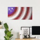 Abstraktes Poster der amerikanischen Flagge (Heimbüro)
