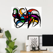 Abstraktes Poster für Schwarze Linien (Heimbüro)