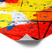 Abstraktes Poster - gelb, blau, orange (Ecke)