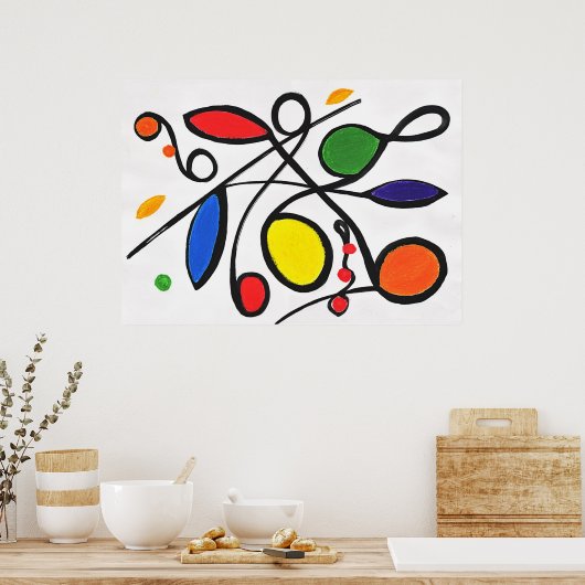 Abstraktes Poster in Primärfarben (Küche)