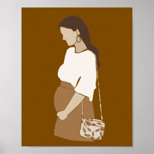 Abstraktes Profil einer schwangeren Frau - Materni Poster