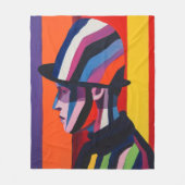 Abstraktes Profil mit Bowler Hat Fleecedecke (Vorderseite)