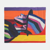 Abstraktes Profil mit Bowler Hat Fleecedecke (Vorderseite (Horizontal))