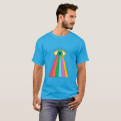 Abstraktes psychedelisches Auge mit Regenbogen T-Shirt (Vorne ganz)