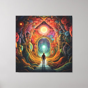 Abstraktes psychedelisches Portal Leinwanddruck
