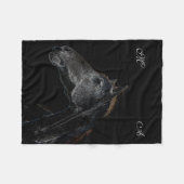 Abstraktes psychedelisches Silber und schwarzes Fleecedecke (Vorderseite (Horizontal))