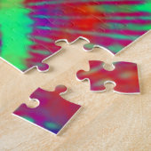 Abstraktes psychedelisches Tie-Dye-Friedenszeichen Puzzle (Seite)