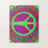 Abstraktes psychedelisches Tie-Dye-Friedenszeichen Puzzle (Vertikal)