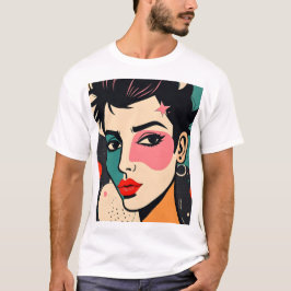 Abstraktes Punk-Portrait T-Shirt