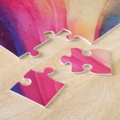 Abstraktes Puzzle in Blau und Rosa (Seite)