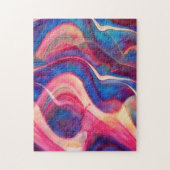 Abstraktes Puzzle in Blau und Rosa (Vertikal)