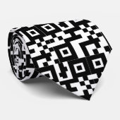 Abstraktes QR-Code-Mashup-Muster Krawatte (Gerollt)