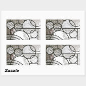 Abstraktes Quadrat aus Hartglas Rechteckiger Aufkleber (Blatt)