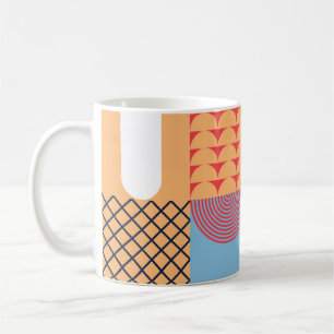 Abstraktes quadratisches Kunstwerk: geometrisches  Kaffeetasse