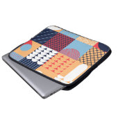 Abstraktes quadratisches Kunstwerk: geometrisches  Laptopschutzhülle (Vorne Knopf)