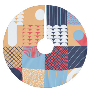 Abstraktes quadratisches Kunstwerk: geometrisches  Polyester Weihnachtsbaumdecke
