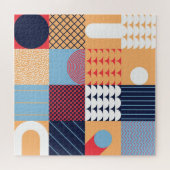 Abstraktes quadratisches Kunstwerk: geometrisches  Puzzle (Horizontal)