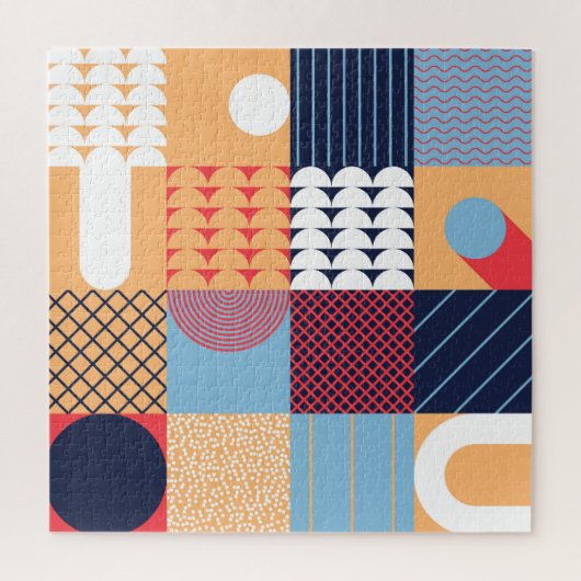 Abstraktes quadratisches Kunstwerk: geometrisches  Puzzle (Vertikal)