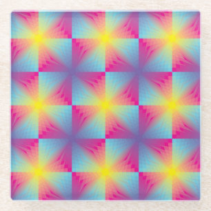 Abstraktes quadratisches vektormosaik glasuntersetzer