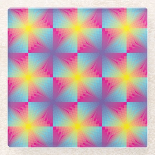 Abstraktes quadratisches vektormosaik glasuntersetzer (Vorderseite)