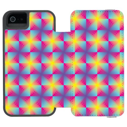 Abstraktes quadratisches vektormosaik incipio iPhone Geldbeutel-Hülle (Folio Geöffnet)