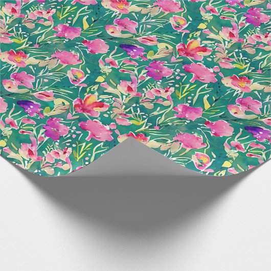 Abstraktes Quellwasser-Blume Muster Geschenkpapier (Ecke)