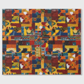 Abstraktes Quilt Patchwork-Geschenk für Afrikanisc Geschenkpapier (Flach)