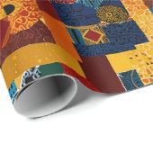 Abstraktes Quilt Patchwork-Geschenk für Afrikanisc Geschenkpapier (Rolleneckpunkt)