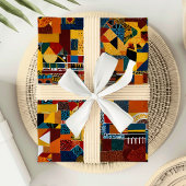Abstraktes Quilt Patchwork-Geschenk für Afrikanisc Geschenkpapier