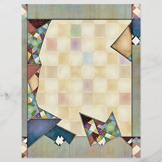 Abstraktes Quilt-Scrapbook (Vorderseite)