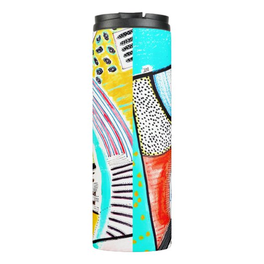 Abstraktes Rad Thermosbecher (Rückseite)