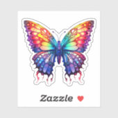 Abstraktes Rainbow Butterfly Wasserfarbenspiel Aufkleber (Blatt)