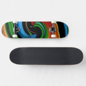 Abstraktes Rainbow Cartoon-Face-Skateboard Skateboard (Horizontal)