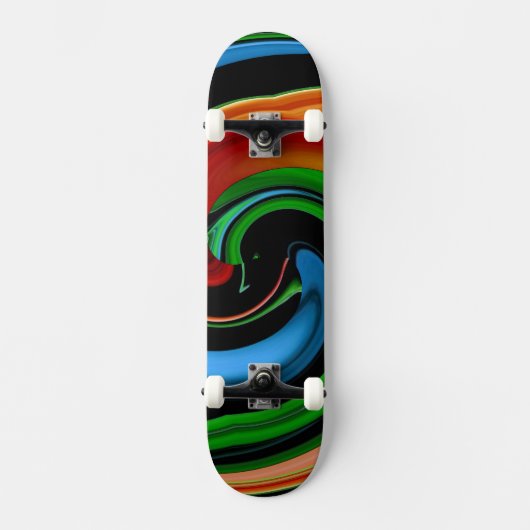 Abstraktes Rainbow Cartoon-Face-Skateboard Skateboard (Vorderseite)