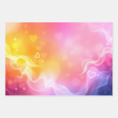 Abstraktes Rainbow Color Gradient Muster und Herz Geschenkpapier Set (Vorderseite 3)