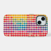Abstraktes Rainbow Dot Muster iPhone 15 Hülle (Rückseite (Horizontal))