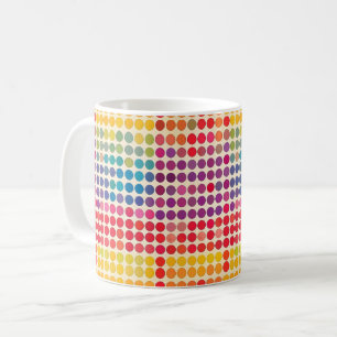 Abstraktes Rainbow Dot Muster Kaffeetasse