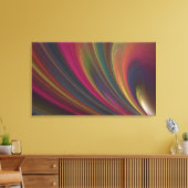 Abstraktes Rainbow Fraktal Wrapped Canvas Print Leinwanddruck (Insitu (Wohnzimmer))