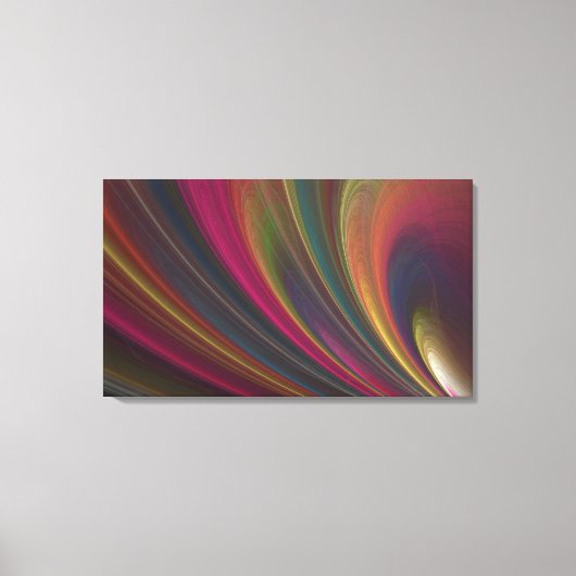 Abstraktes Rainbow Fraktal Wrapped Canvas Print Leinwanddruck (Vorderseite)