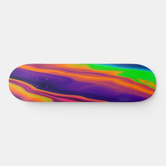 Abstraktes Rainbow-Holografisches Iridescent-Muste Skateboard (Horizontal)