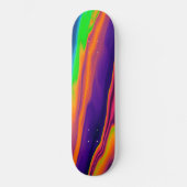 Abstraktes Rainbow-Holografisches Iridescent-Muste Skateboard (Vorderseite)
