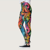 Abstraktes Rainbow Leaf Muster Leggings (Links)